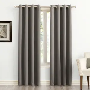 54"x120" Sun Zero Blackout Kenneth Energy Saving Grommet Curtain Panel Gray: Modern Thermal Insulated, Noise Reduction