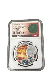 2025 Niue J. Robert Oppenheimer Reverse PF-70 NGC (Toolchest Fragment)
