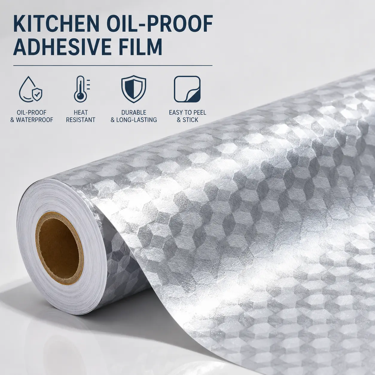40cm x 3m Peel and Stick Wallpaper | Waterproof Metallic Contact Paper | Oil Proof & Heat Resistant Shelf Liner | Self-Adhesive Removable for Kitchen Countertops, Cabinets & Drawers