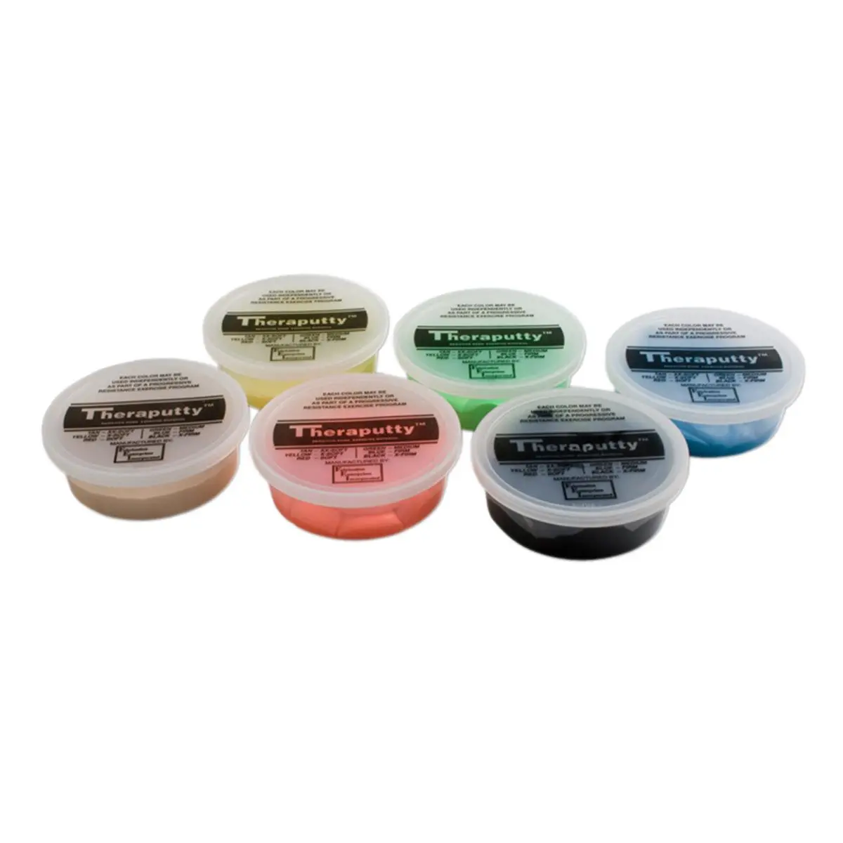 Fabrication Enterprises Cando Color-Coded Theraputty - 6-Piece Gluten-Free Resistant Hand Exercise Material for Developing Stronger Grip