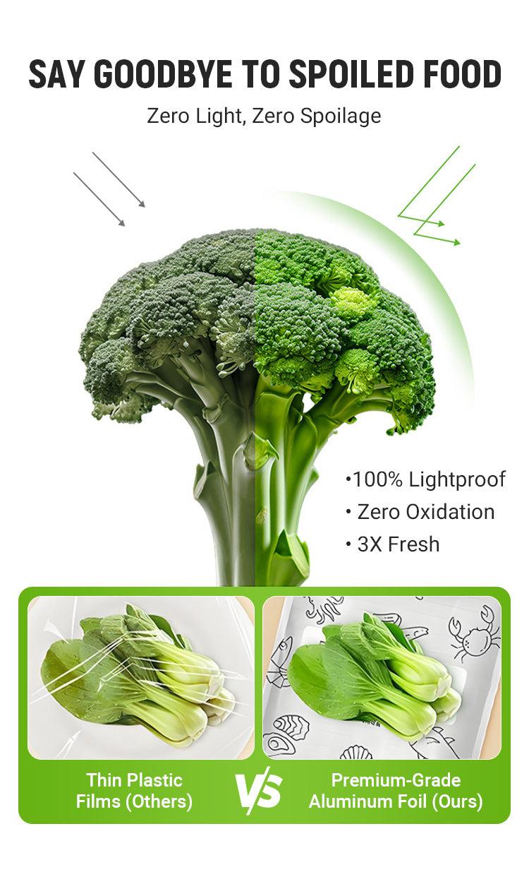 (30PCS, 3 Size) 2025 New Resealable Vacuum Zipper Pouches Food Preservation Bags Reusable Airtight Waterproof Vegetable Storage Container for Kitchen Utensils