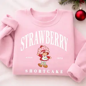 Strawberry Shortcake Very Berry Holiday T-Shirt Sweatshirt, Vintage Cute Cartoon Tee, Strawberry Girl Graphic, Gift For Her 8DB2