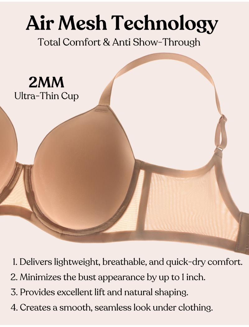 HSIA AirMesh honeycomb-cup Plus Size Full Coverage Mesh Lightly Padded Lined Adjustable Straps Underwire T-Shirt Bra HSIA AirMesh honeycomb-cup Plus Size Full Coverage Mesh Lightly Padded Lined Adjustable Straps Underwire T-Shirt Bra