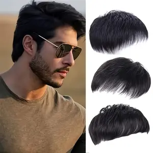[Heat Resistant |   Synthetic Hair] High-Quality Heat Resistant Synthetic Hair Men's Mediterranean Style Wig Set |   Sleek Business Look, Natural Forehead Coverage, Versatile for All Ethnicities, Head Wig, Bald