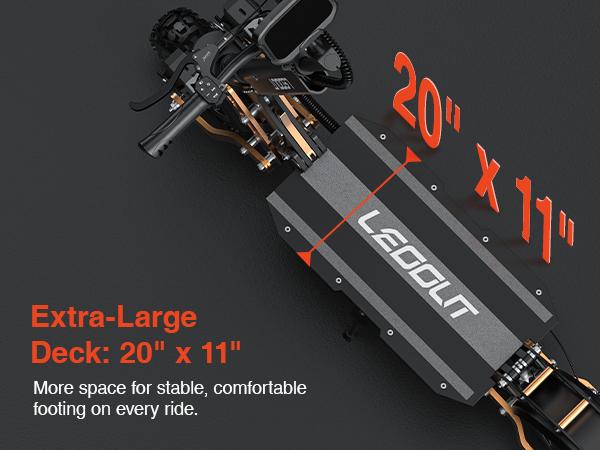 LEOOUT scooter new year Sales T85, 53MPH Top Speed, 60 Mi Max Range, 6000W Peak Motor, Smart Unlock Dashboard, Dual Suspension & Braking System, Dual Charging Ports, 11" Anti-Slip Tires