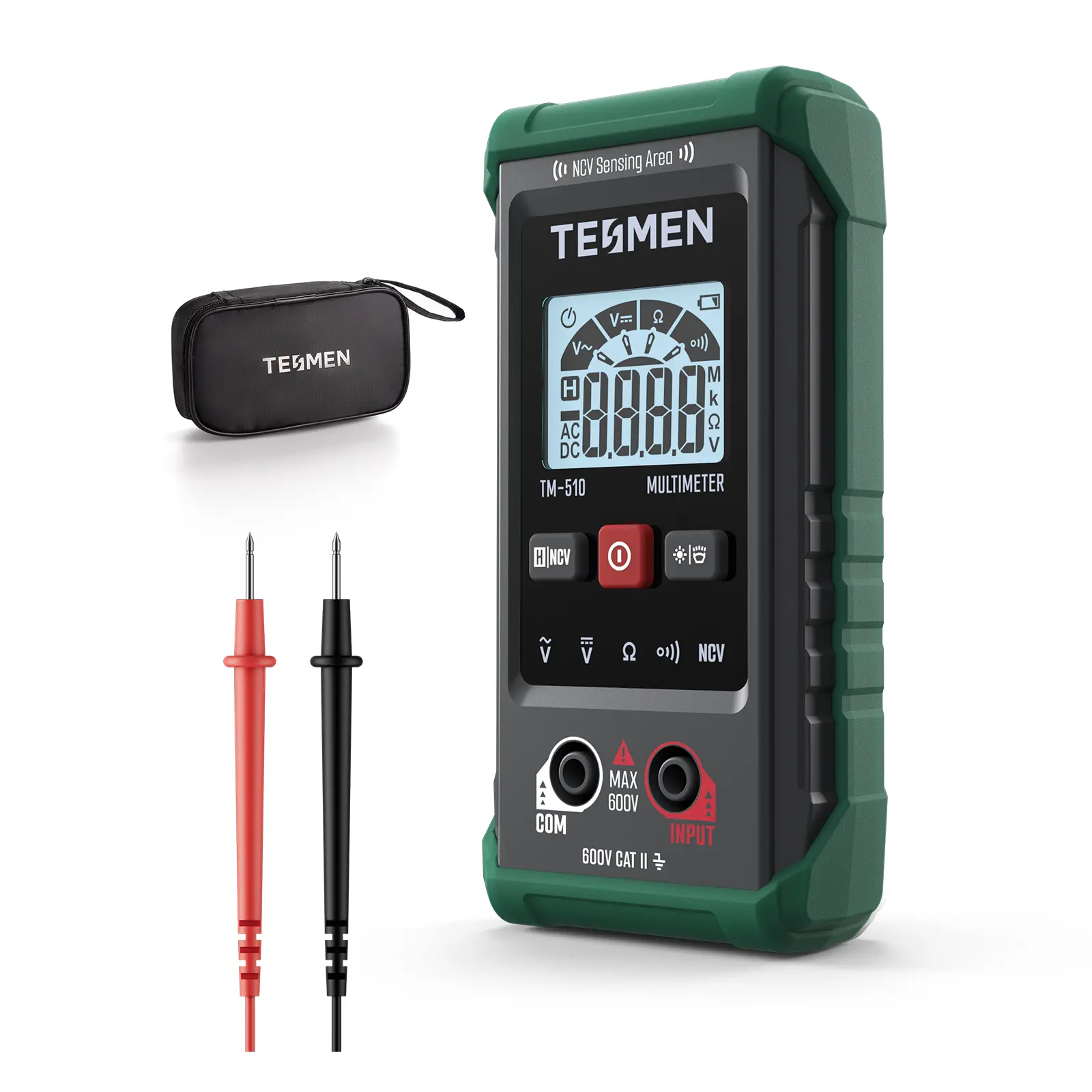 TESMEN TM-510 Digital Multimeter, 4000 Counts, Smart Measurement, Auto-Ranging Voltmeter; Non-Contact Voltage test, Measures AC/DC Voltage, Resistance, Continuity #fathersdaygift, Car Battery Tester, Voltage Monitor #summerfinds