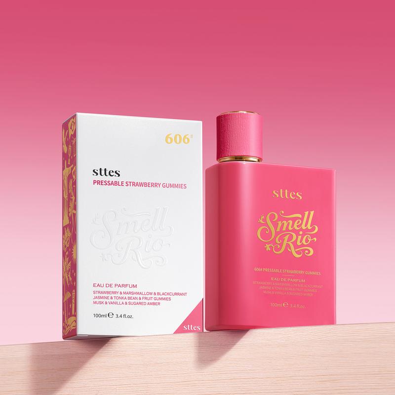 New Sttes Perfume 606# (Pressable Strawberry Gummies) – Eau de Parfum for Women – Richer Scent, Longer Lasting – Strawberry, Marshmallow, Fruit Gummies, Vanilla – Perfumes & Fragrances(100ml / 3.4 fl oz)