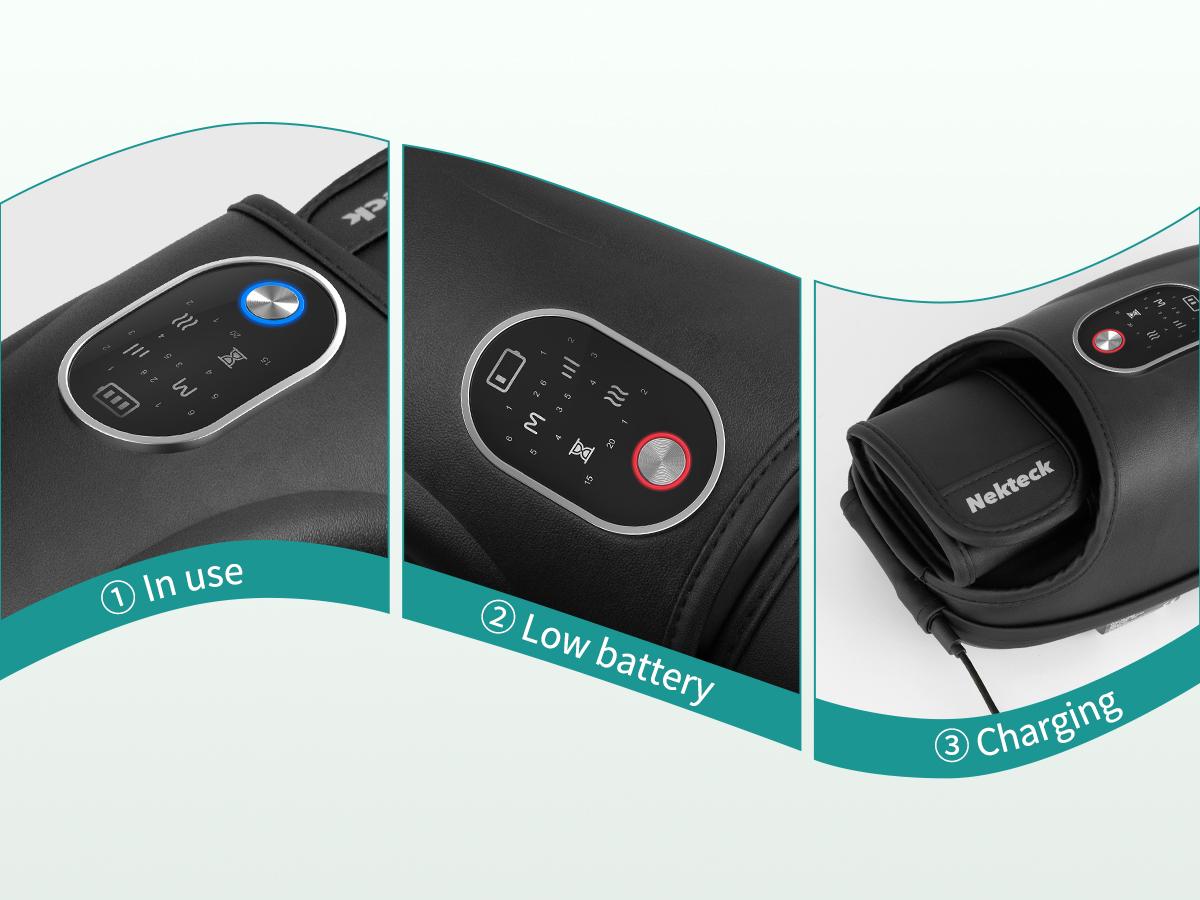 Nekteck Hand Massager with Heat and Compression, 6 Massage Mode, Massage for Wrist, Palm and Finger, Gift for Women Men (Rechargeable)