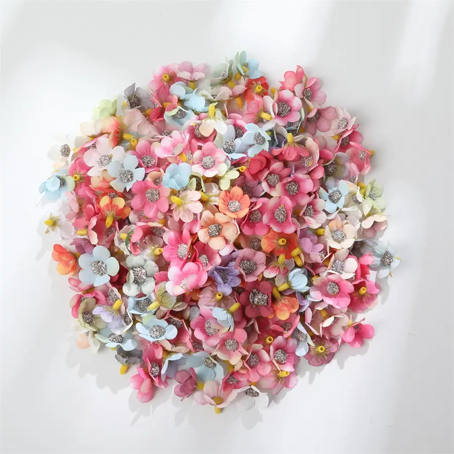 100pcs Mini Flowers for Crafts Small Silk Flowers Artificial Daisy Fake Small Flower Heads Bulk for Crafts Wedding Hair Cap Home Crown Garland Accessory Decor, A various of Colors(100 Pieces)