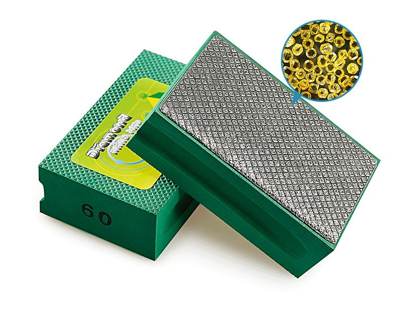 LOZLIN 5PCS Diamond Hand Polishing Pads 60-600# Grit with Foam Backing Wet/Dry Sanding Blocks for Tile Stone Marble Ceramics Glass Wood High Hardness Abrasive