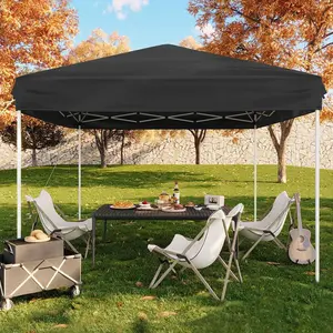 10x10FT Pop Up Tent with 3 Adjustable Heights, 4 Sandbags, Carry Bag and Easy Setup, for Camping Backyard Events