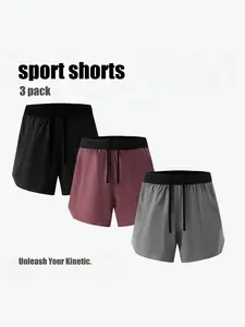 Men's 2-in-1 Sport Shorts Multipack Breathable Running Bottoms Secure Storage for Phone and Keys