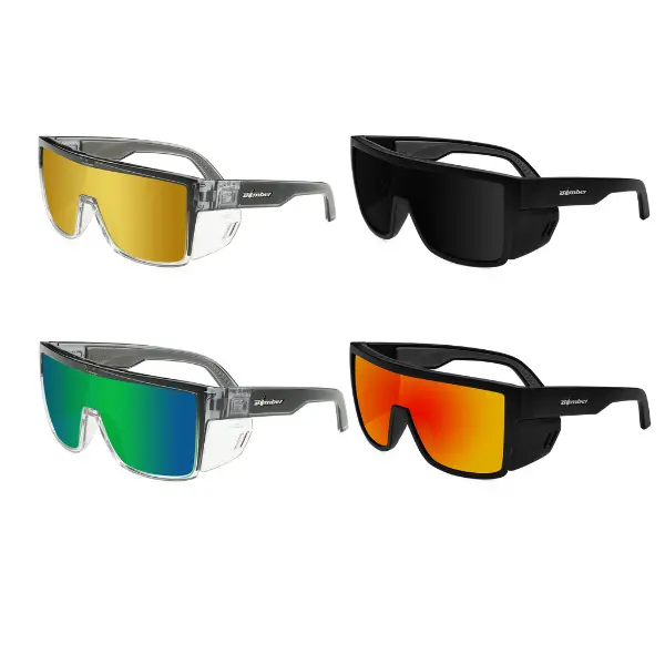 BUNDLE OF 4 BUZZ BOMB NON-POLARIZED Z87+ (Smoke, Green Mirror Crystal, Fire Red Mirror, Gold Mirror Crystal)