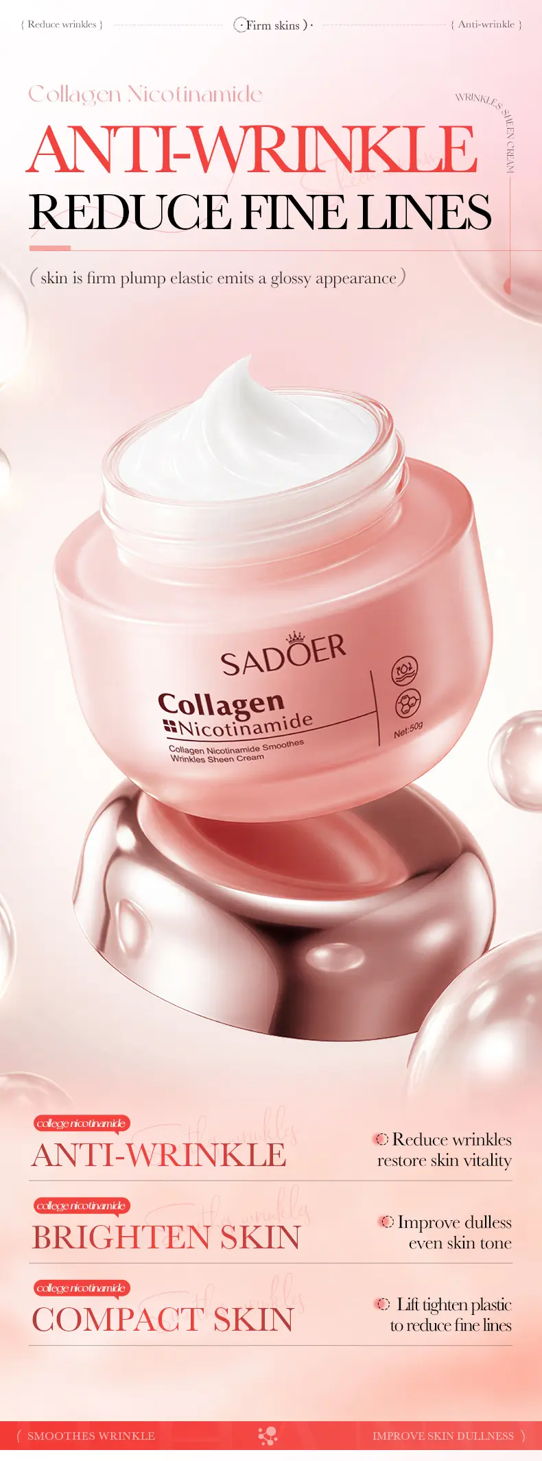 2PCS Collagen Nicotinamide & Vitamin C Capsule Cream Combo Set | Advanced Moisturizing & Firming Formula | Deep Hydrating K-Beauty Facial Care for All Skin Types