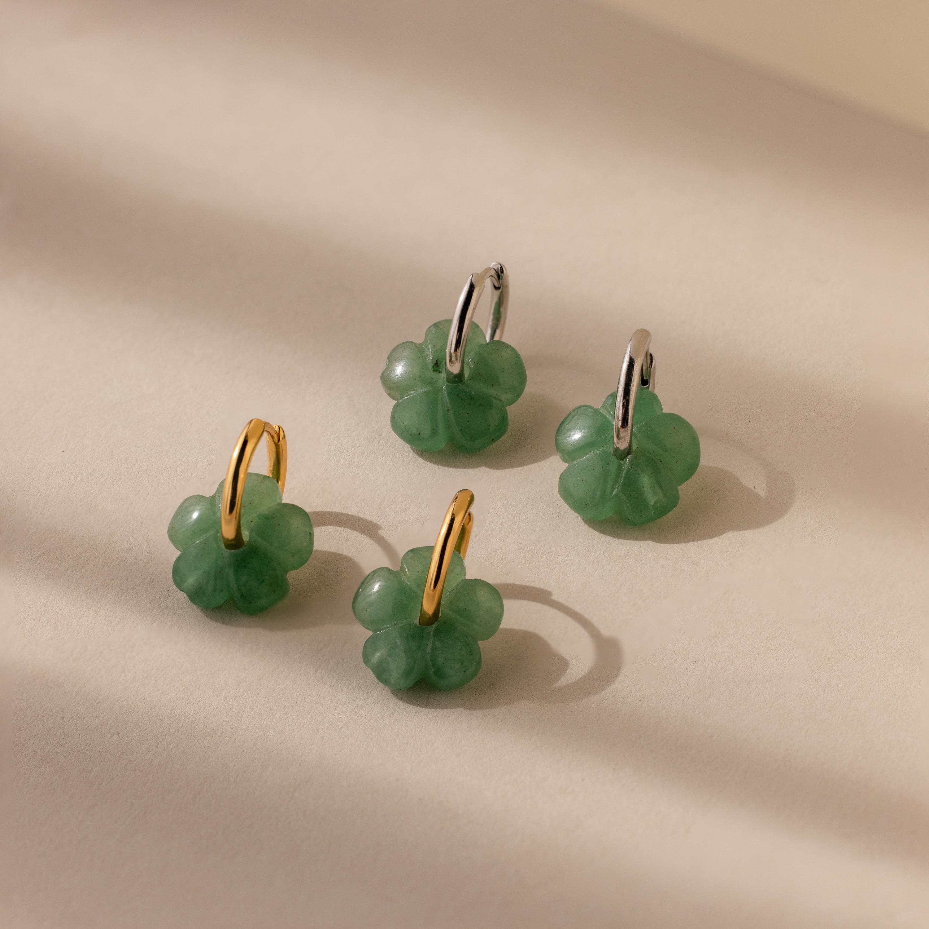 Jade Flower Hoops by Caitlyn Minimalist - Floral Green Jade Earrings - Cute Huggie Earrings - Gemstone Jewelry - Gift for Her Jade Flower Hoops by Caitlyn Minimalist - Floral Green Jade Earrings - Cute Huggie Earrings - Gemstone Jewelry - Gift for Her