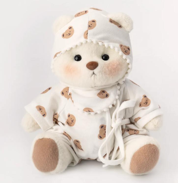 Getahug Teddy Pajamas Bear, Handmade dointed Teddy Bear Gift Soft Stuffed Doll Soft Stuffed Animals