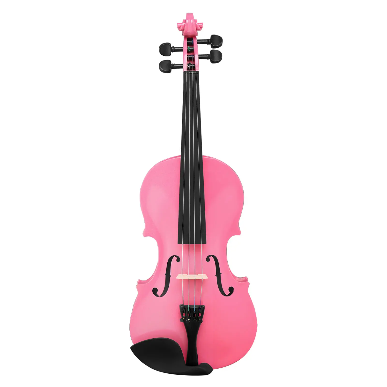 1/4 Size Wooden Acoustic Violin for 5-7 Year Old Children, Pink Beginner Musical Instrument for Lessons with Maple Top, Basswood Body, Blackened Wood Chin Rest, 4 Strings, Soft Case, Bow, Rosin (18.11" L x 6.69" W x 1.97" H, 38.1 oz)