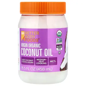 BetterBody Foods Virgin Organic Coconut Oil, 15.5 fl oz (458 ml)
