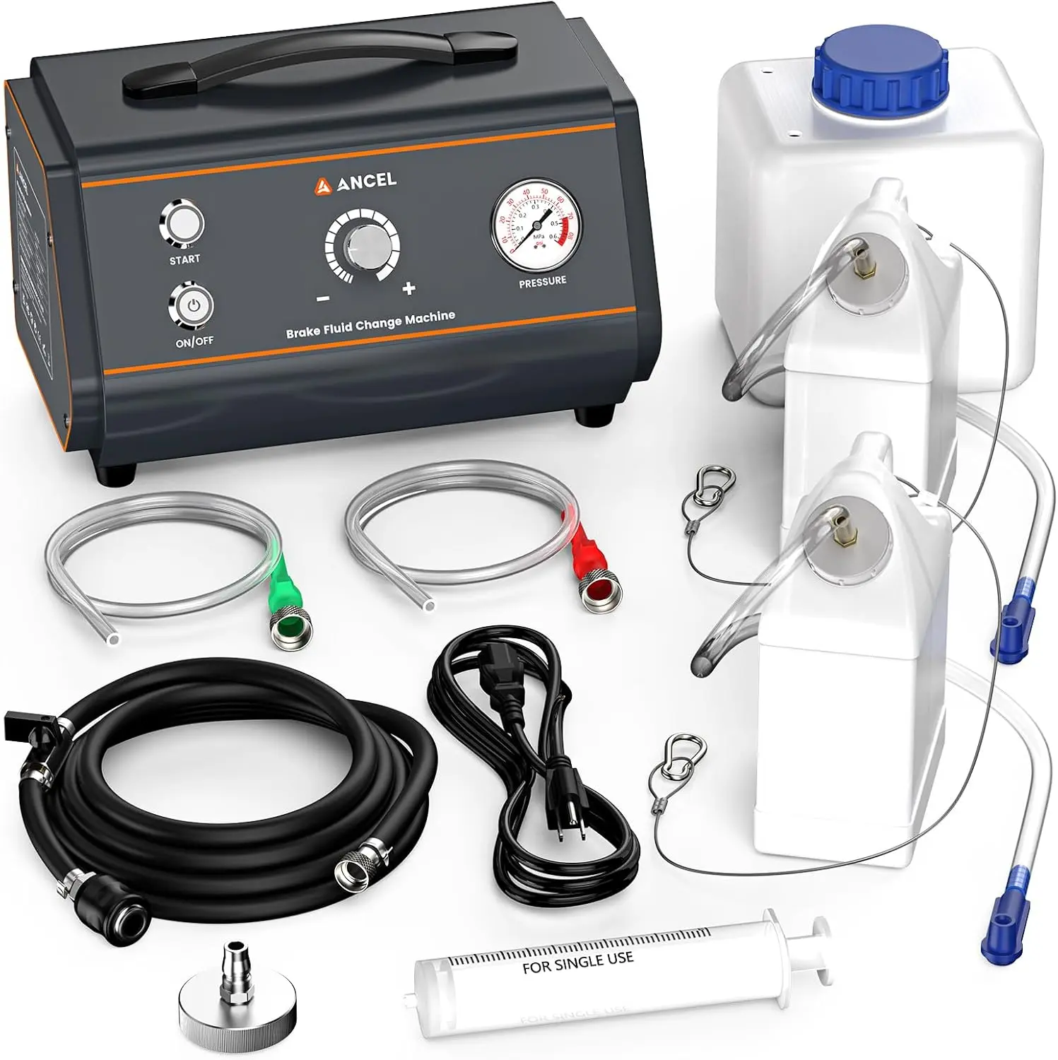 ANCEL BR1000 Automatic Brake Fluid Bleeder Kit for Car & Truck, One-Person Pressure Brake Bleeding Machine with ABS, 99% Air Removal, Low Fluid Protection