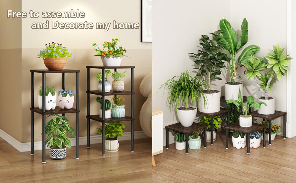 5 Pack Indoor Plant Stand Pot and DIY Tall Metal Flower Stand for Multiple Plant for Patio Balcony Garden, Black+White Deals For You Days 5 Pack Indoor Plant Stand Pot and DIY Tall Metal Flower Stand for Multiple Plant for Patio Balcony Garden, Black+White Deals For You Days