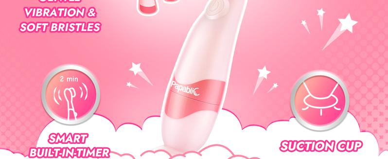 Papablic Doris Toddler Sonic Toothbrush 1-3Y with Smart LED Timer Unicorn Cover 4 Brush Heads Lightweight Electric Oral Hygiene Tool