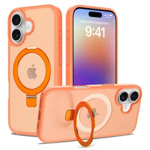 iPhone 17 Silver Shield skin-feel racket-style phone case with built-in stand.
