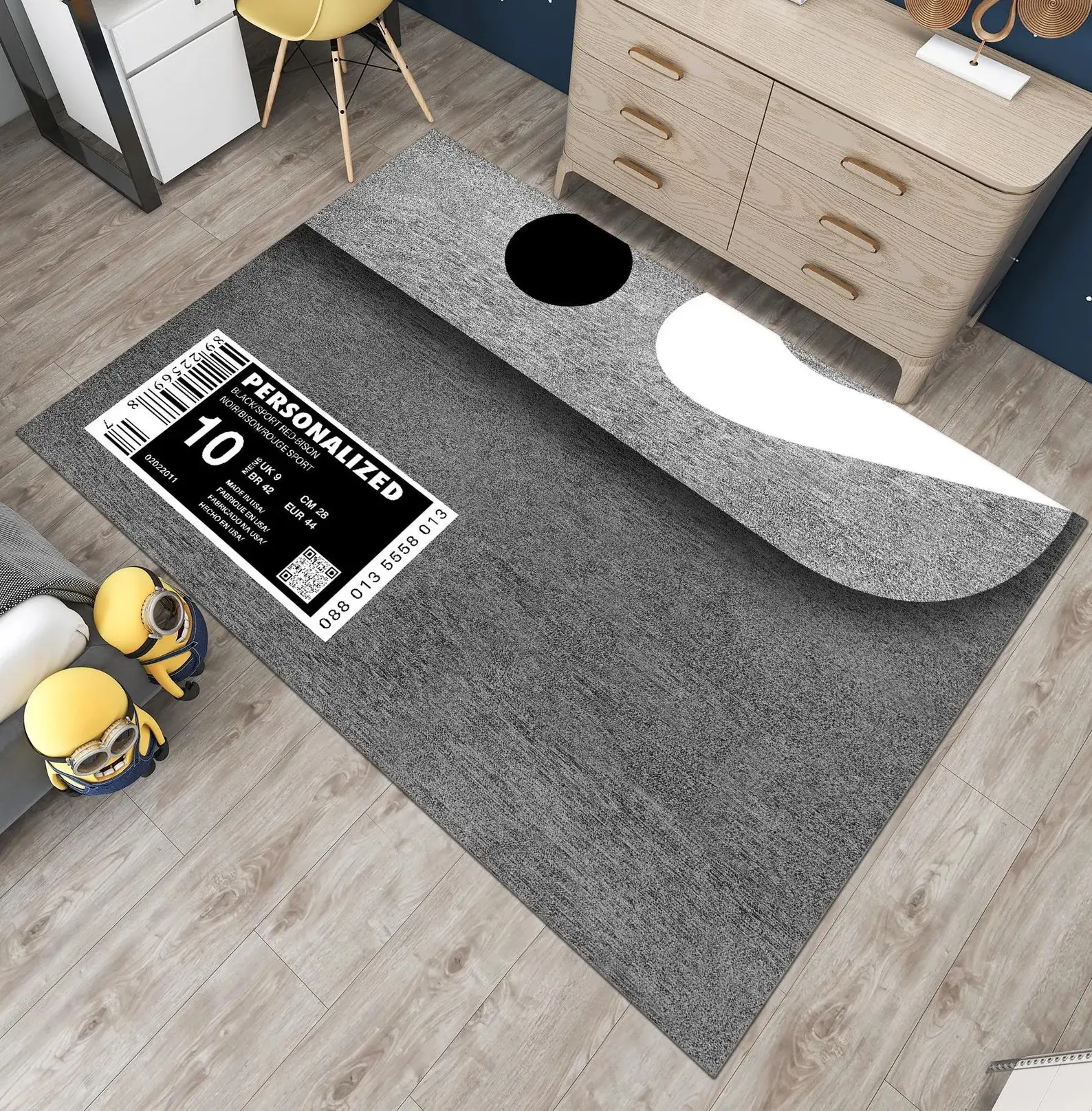 Custom Sneakers Box Area Rug - Sport-Themed Personalized Hypebeast Rug for Boys' Room, Ideal Gift Option