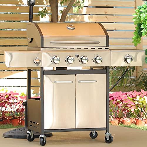 Outdoor Vertical Smoker, Wood Chunks Smoker with Thermometer for Outdoor Cooking,Grilling,Picnic,Camping and Party Barbecue Stainless Steel Durability