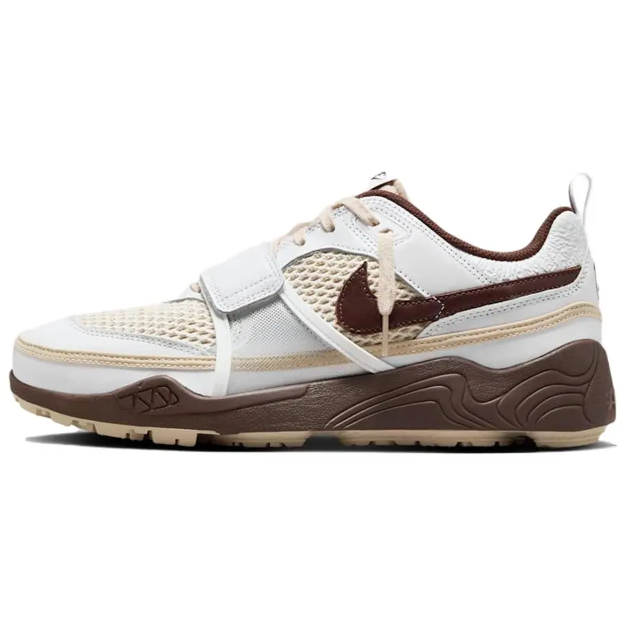 NIKE x Travis Scott Zoom Field Jaxx 'Light Chocolate' Men's Sneakers, Limited Edition Retro Design with Translucent Outsole, Sporty Chic