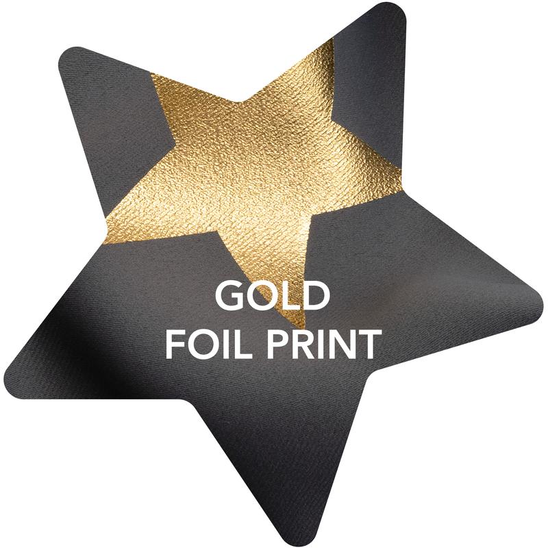 Deconovo Blackout Curtains 2 panels, Gold Star Foil Print Blackout Curtains Room Darkening Thermal Insulated Sun Blocking Grommet Curtains