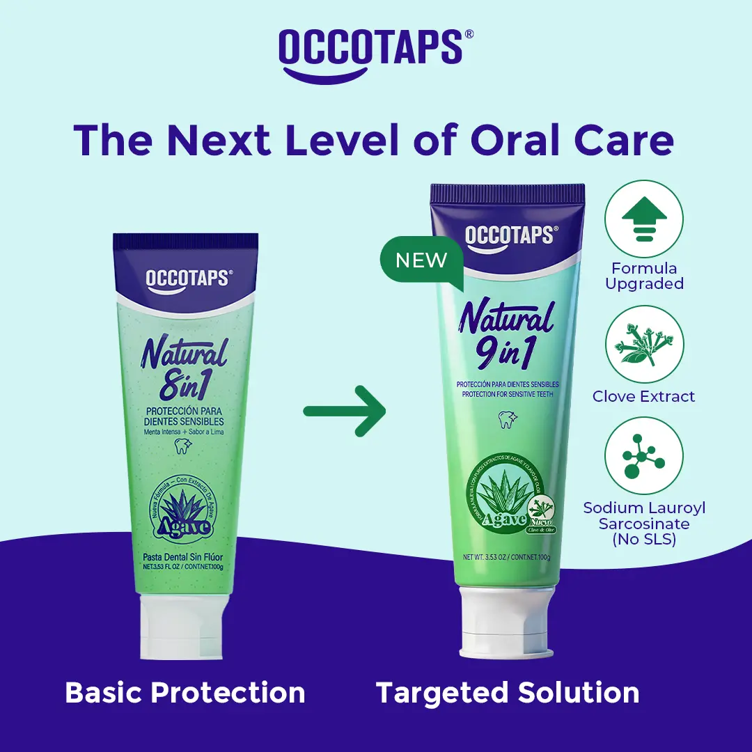 #Summervibes OCCOTAPS Agave Natural Herbal Toothpaste with Blue Agave Extract, Probiotics, Mint & Niacinamide - Brightens Teeth, Strengthens Enamel, Gum Health Support, Fluoride-Free Oral Care