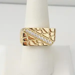 Silver 925 Ring -  Gold Layover Nugget