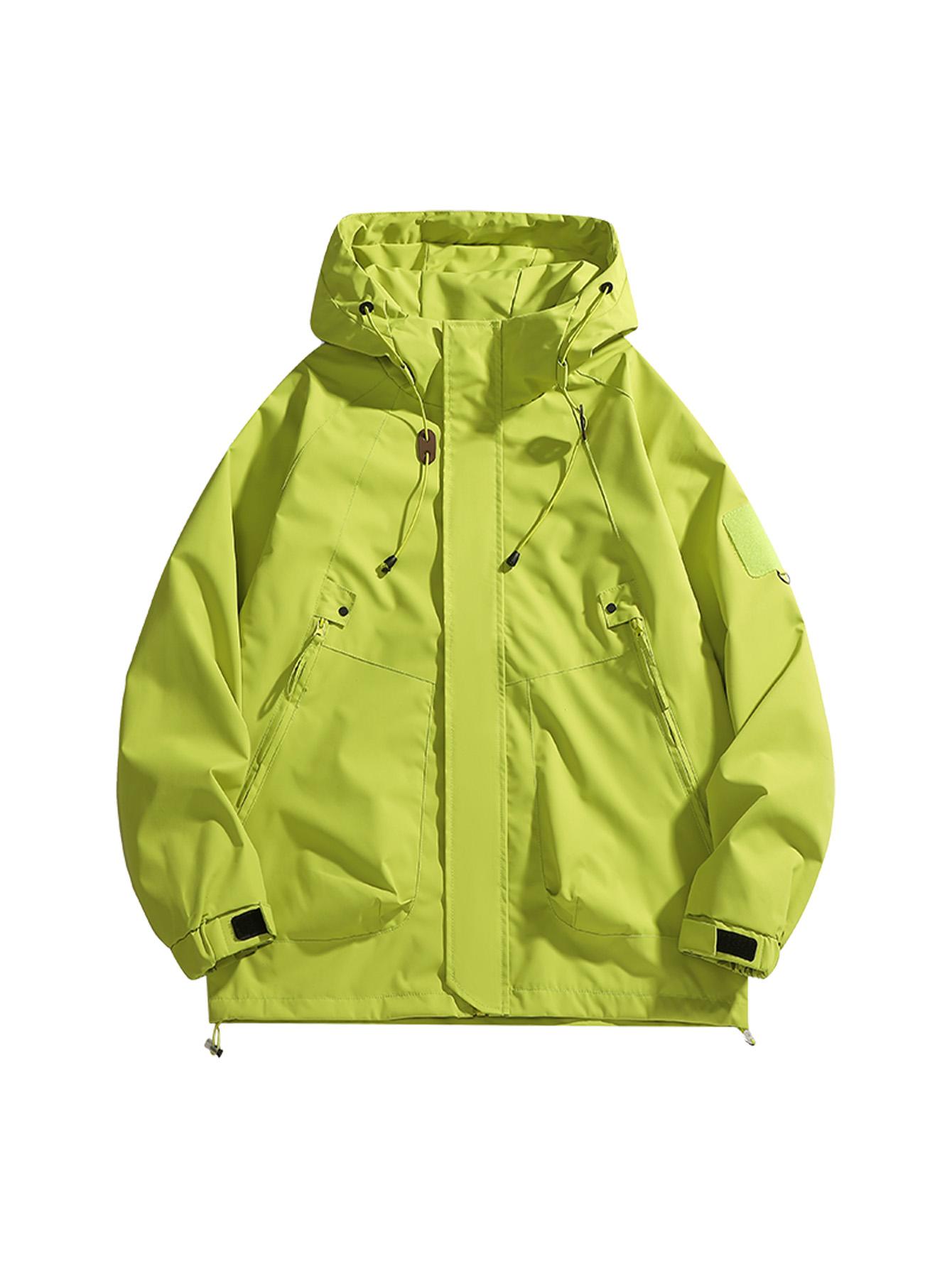 CCCMAI Men's Windbreaker Jacket with Hood Zippered Pockets & Adjustable Drawstrings Regular Fit Spring Fall Outdoor Workwear for Hiking Camping Casual Wear Hiking Gear Functional Design Durable Fabric