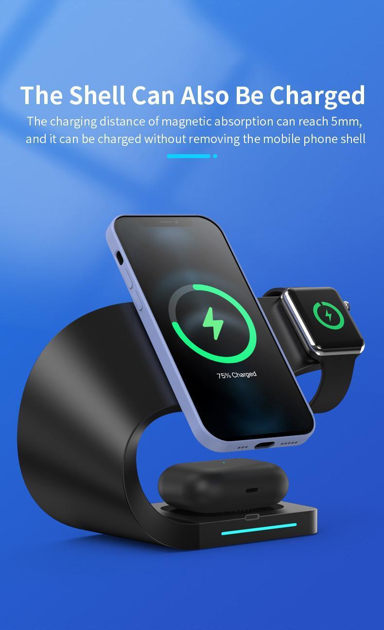 2026 4-in-1 Smart Magnetic Wireless Charging Station Foldable Portable Charger for Smartphones Smartwatches & Earbuds Compact Universal Compatibility