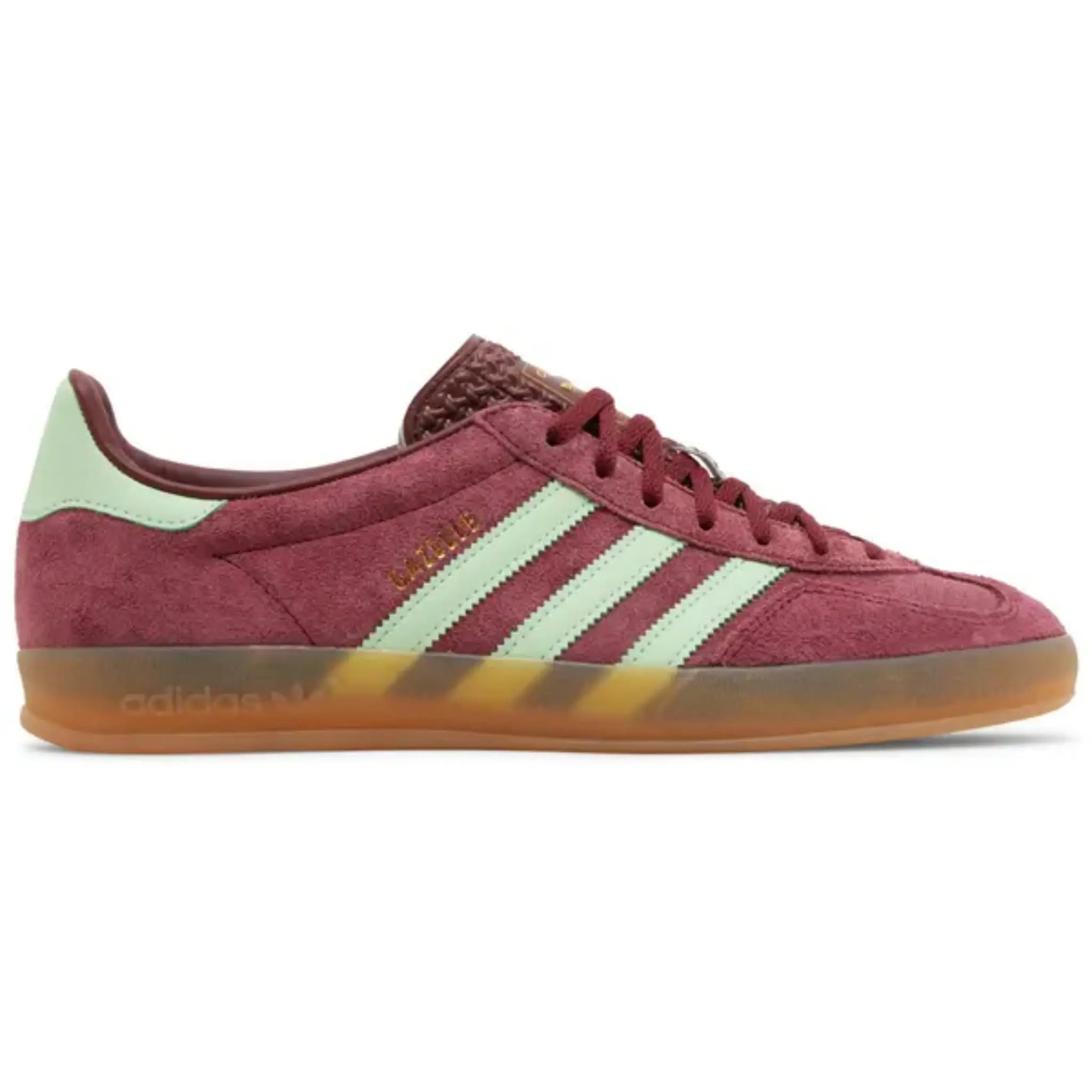 Adidas Men's Gazelle Indoor Suede Sneakers (IH7487), Red Low-Top Casual Shoe with a Comfortable Gum Sole, Walking Shoes, Footwear, Rubber, Sports Shoes