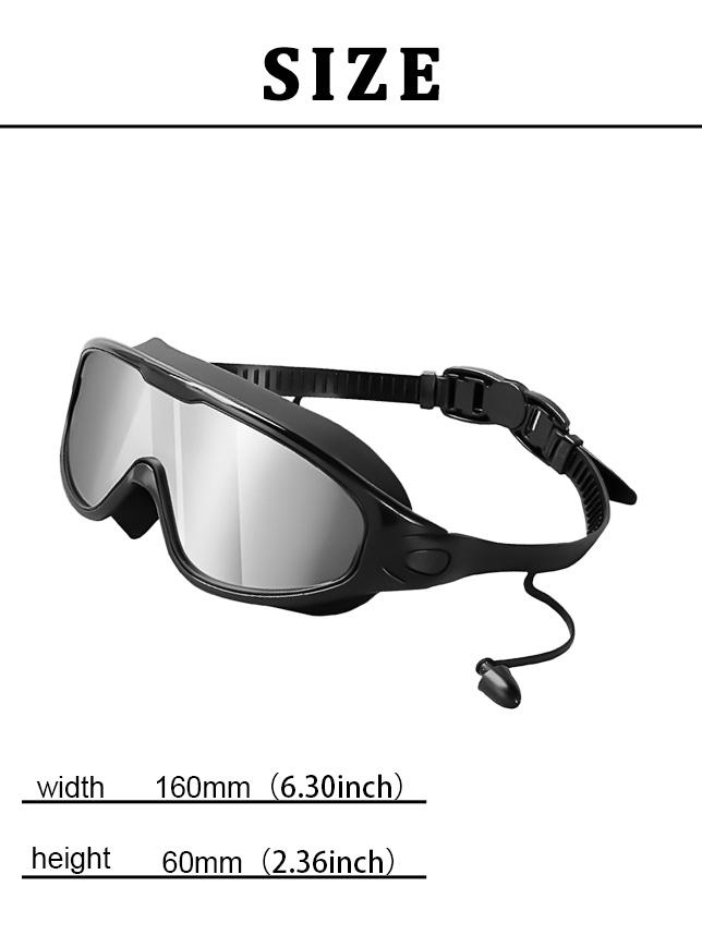 GOECI 2 Pack - Swim Goggles for Adults  - Anti-Fog Full-Coverage, 3-Color UV Lens, Waterproof Earplugs & Nose Clip