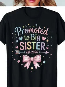 100% Cotton Promoted to Big Sister Est 2026 Going to be Big Sister 2026 T-Shirt