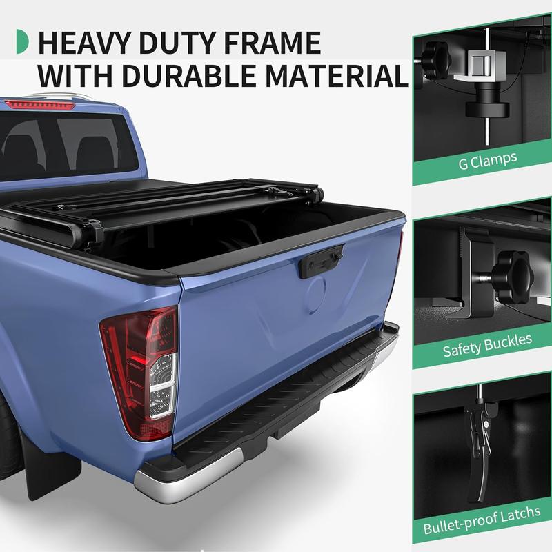 OEDRO Soft Tri-fold Tonneau Cover Fit for Nissan Frontier 2005-2025 (NOT for México), Fleetside 5 Ft Bed pickup  cover