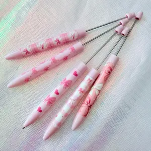 Bow Theme Printed Beadable Pens Variety 5 Pack