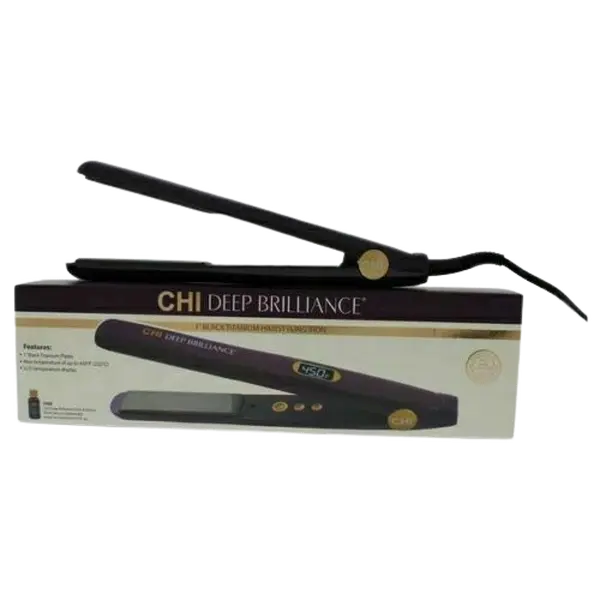 CHI Deep Brilliance 1″ Titanium Flat Iron GFDB12 – Fast-Heating Purple Styler with Free Serum