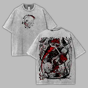 Retro Vintage Unisex Soul Eater Maka V3 Anime Manga Acid Washed Heavyweight T-shirt, Anime Merch, Gift For Anime Fan. Menswear Top Tshirt Streetwear