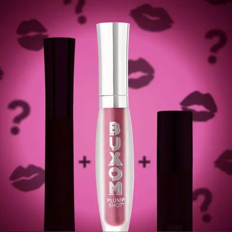 BUXOM PillowPout Mystery Cosmetic Set - 3 Full-Size Lip Care Makeup Products, Including Plump Shot Peptides Lip Serum in Dreamy Dolly & Gloss
