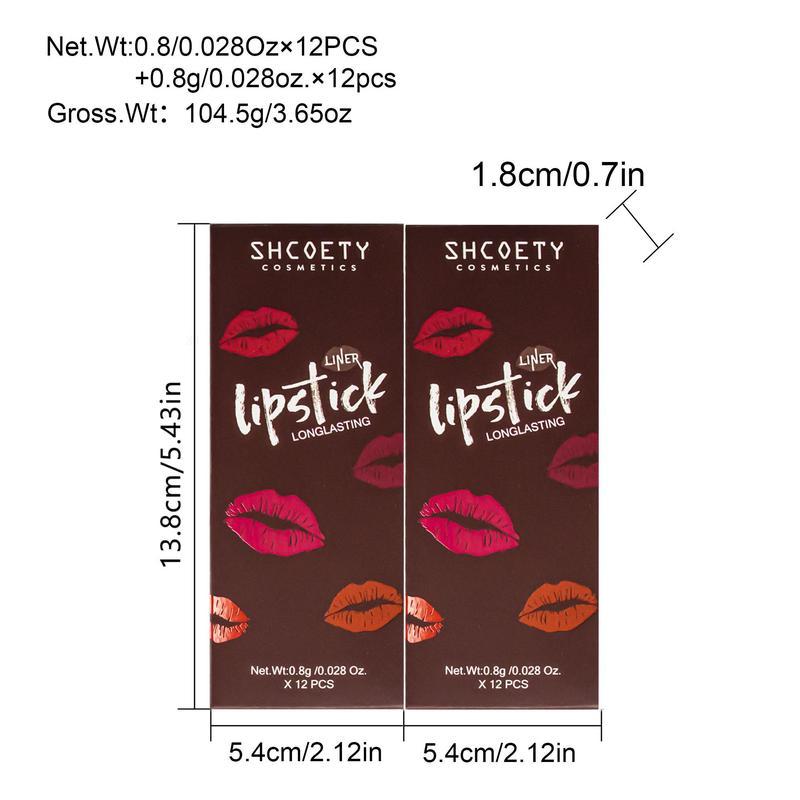 Long Lasting Matte Lip Liner Set, Tinted Lip Liner, Easy Coloring, Suitable for All Occasions Lip Makeup, Girls and Women Makeup Accessories, Makeup Products, Lip Stain, Lip Liner Pencil, Lightweight Lipliner, Lip Liner Kit, Cosmetic