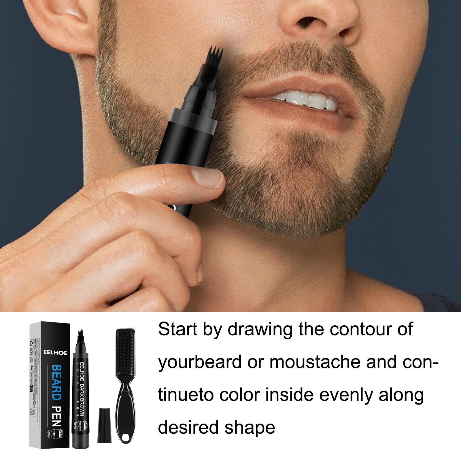 EELHOE Beard Filler Pen Kit Waterproof and Sweat-proof Beard Pen Beard Tracing Pen