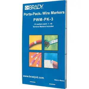 Brady Cable Tag NO. 1-45 VINYL CLOTH WIRE MARKER PACK 31203