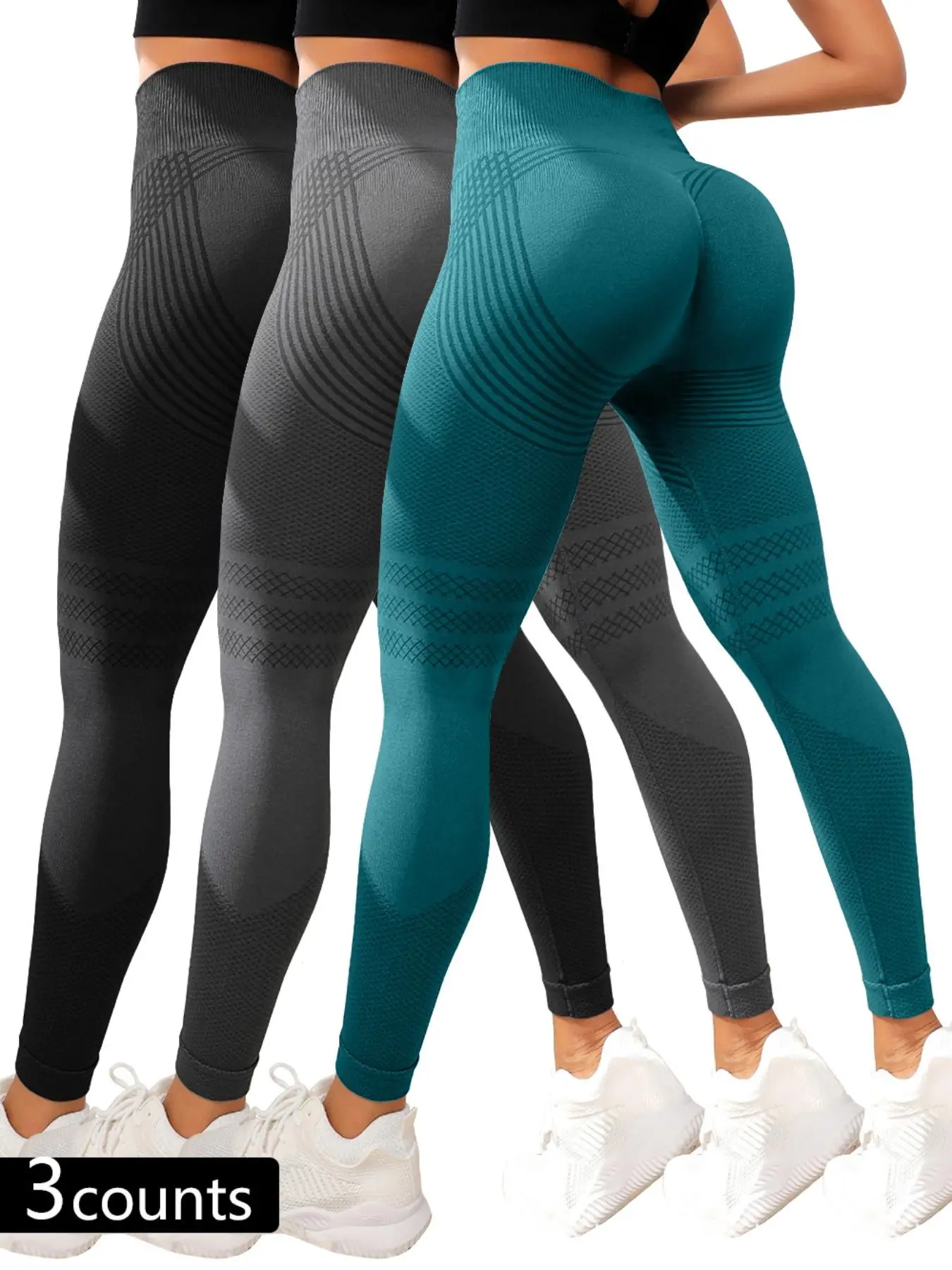 Women's Solid High Waist Stretchy Sports Tummy Control Leggings, Casual High Stretch Seamless Yoga Leggings, Ladies Sportswear for Indoor Outdoor Wear, Gym Clothes, High Waisted Leggings