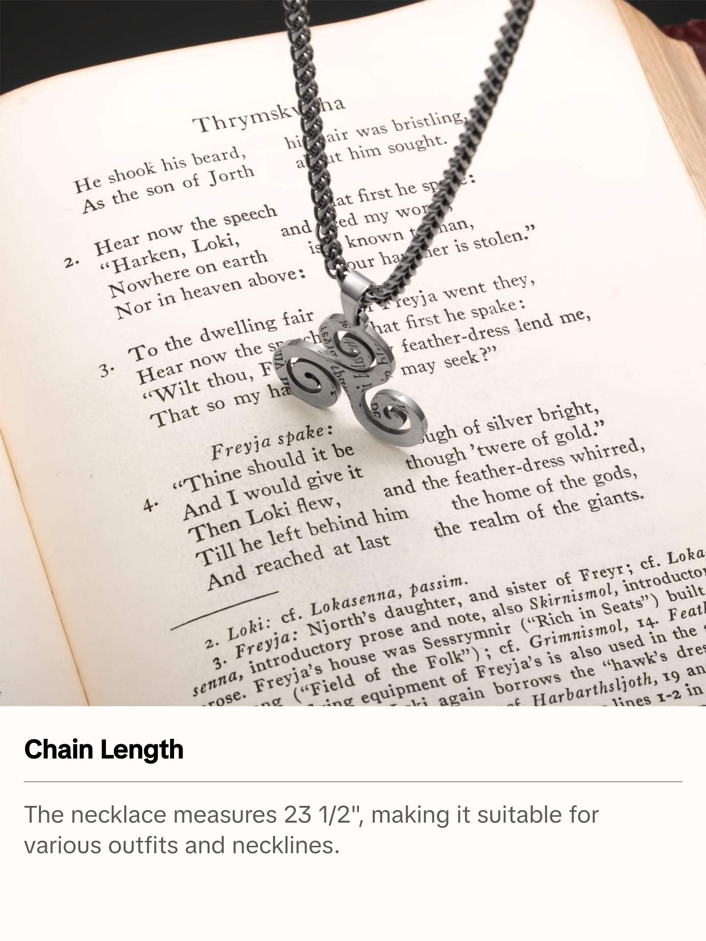 Viking Triskele Stainless Steel Pendant Necklace