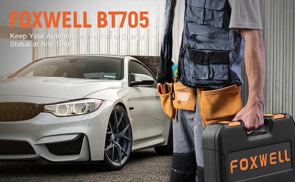 FOXWELL Heavy Duty Battery Tester BT705 12V 24V Car Battery Test, 100-2000CCA Battery Load Tester Automotive Battery Analyzer Digital Charging System Alternator Tester Cold Cranking for Heavy Duty Truck Boat Marine SUV ATV