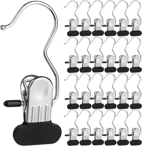25 Counts Anti-Rust Clip Clothespins, Ultimate Lightweight Hanging Travel Hanger Organizer for Home & More, Space-Saving Magic Hat & Pants Storage Rack with Laundry Hooks