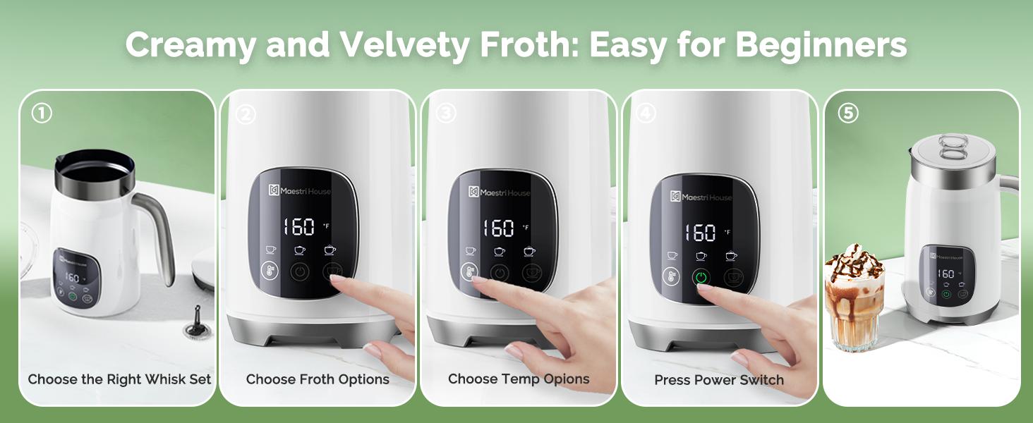 Maestri House Electric Milk Frother 14.1 OZ/400ML Variable Temp & Froth Thickness Touch Screen Foam Maker for Coffee Latte,Milk,Hot Chocolate Jugs Tea Maestri House Electric Milk Frother 14.1 OZ/400ML Variable Temp & Froth Thickness Touch Screen Foam Maker for Coffee Latte,Milk,Hot Chocolate Jugs Tea